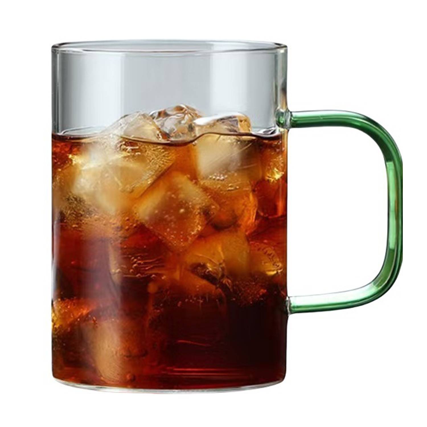 12oz Colorful Handle Heatproof Glass Mug 5