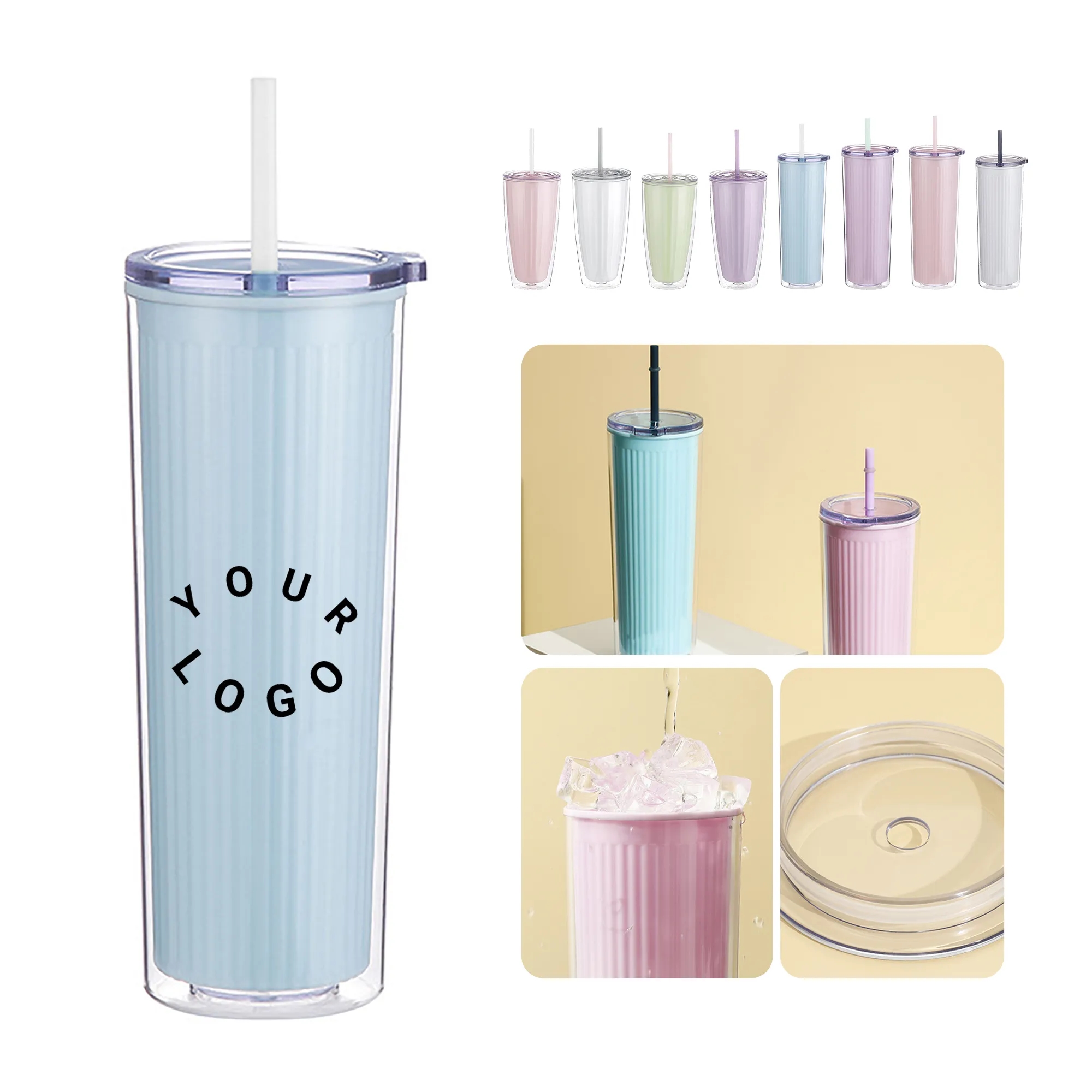 Portable Double Layer Straw Cup for Everyday Hydration 2