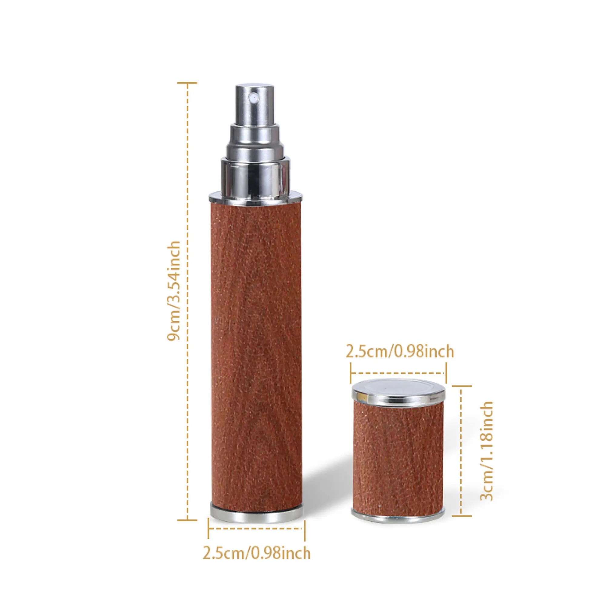 Luxury Leather Wood Grain Perfume Atomizer 3