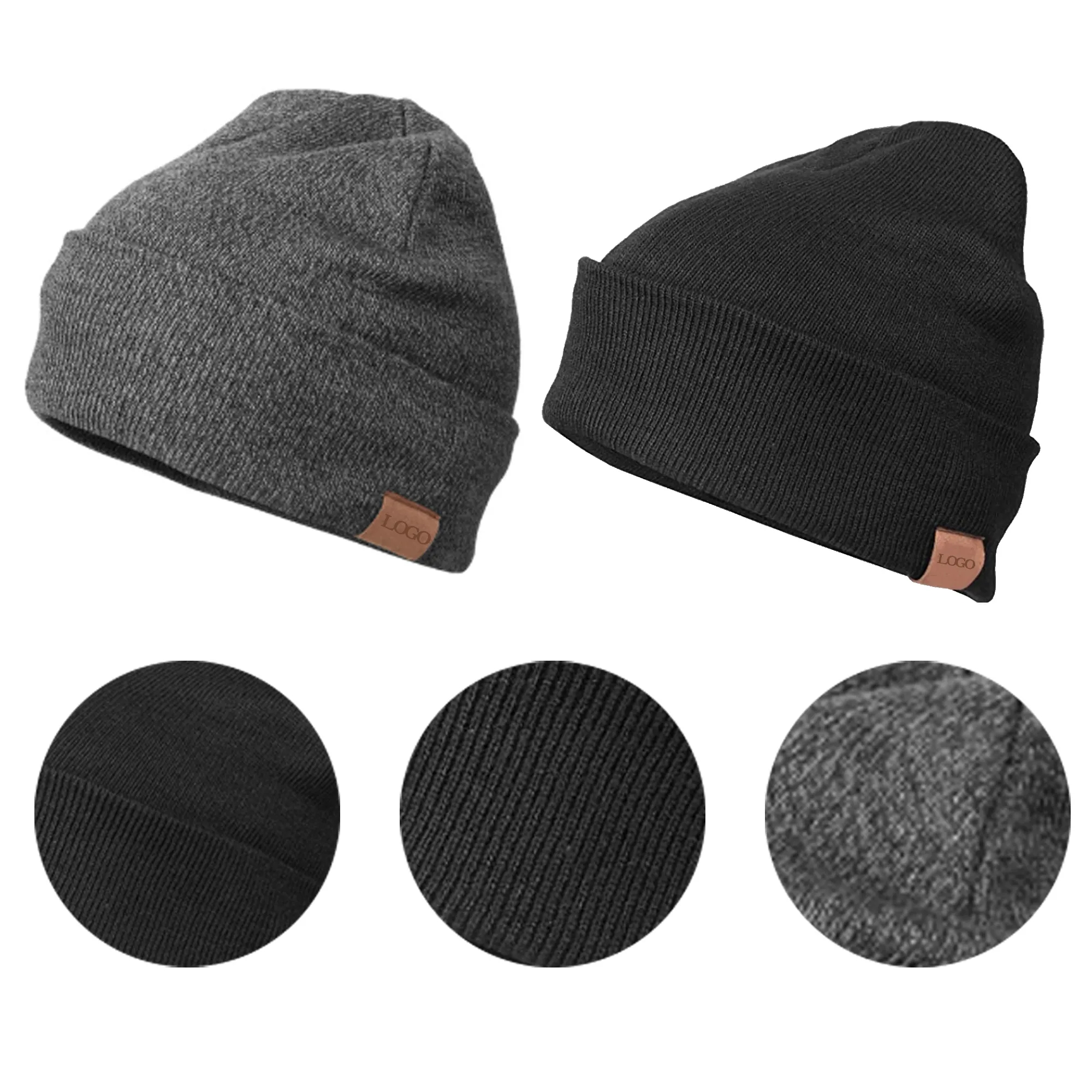 Beanie Hat Classic Knitted Cuffed Cap 3