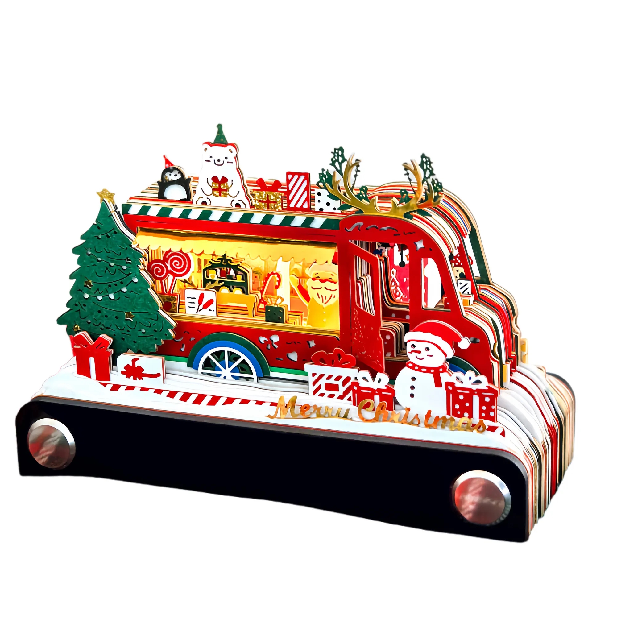 Panoramic 3D Paper Cut Desk Calendar With Tearable Notes 4