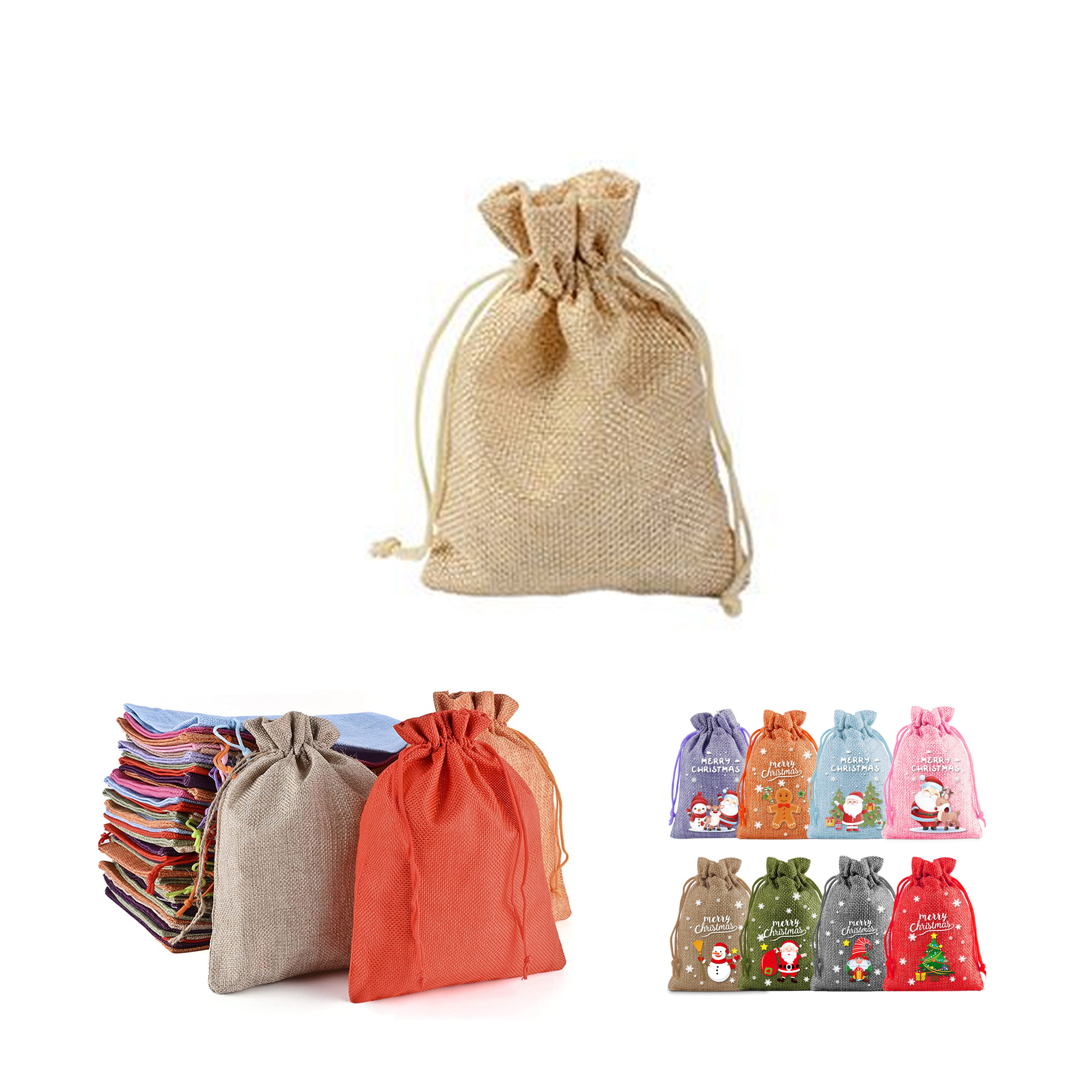 Burlap Drawstring Bag 3