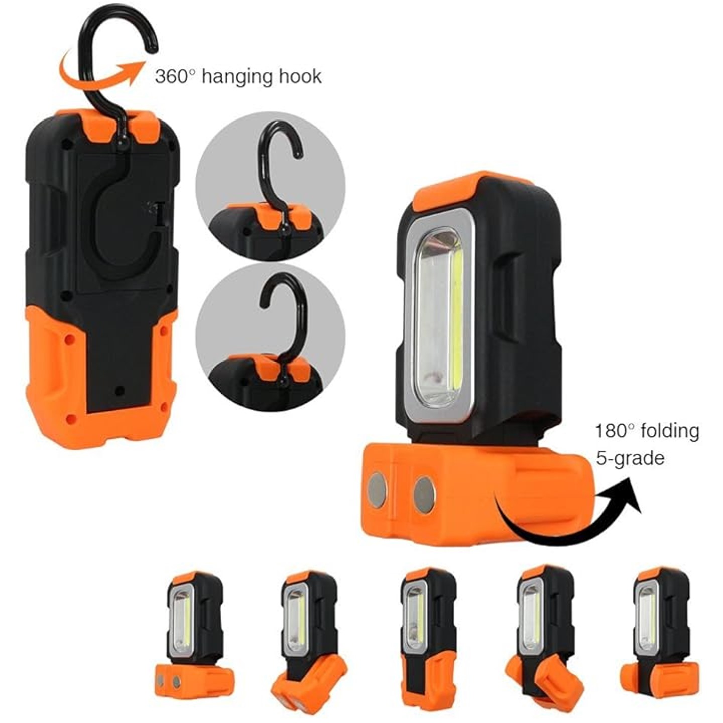 Portable LED Work Light with Hanging Hook & Magnetic 2