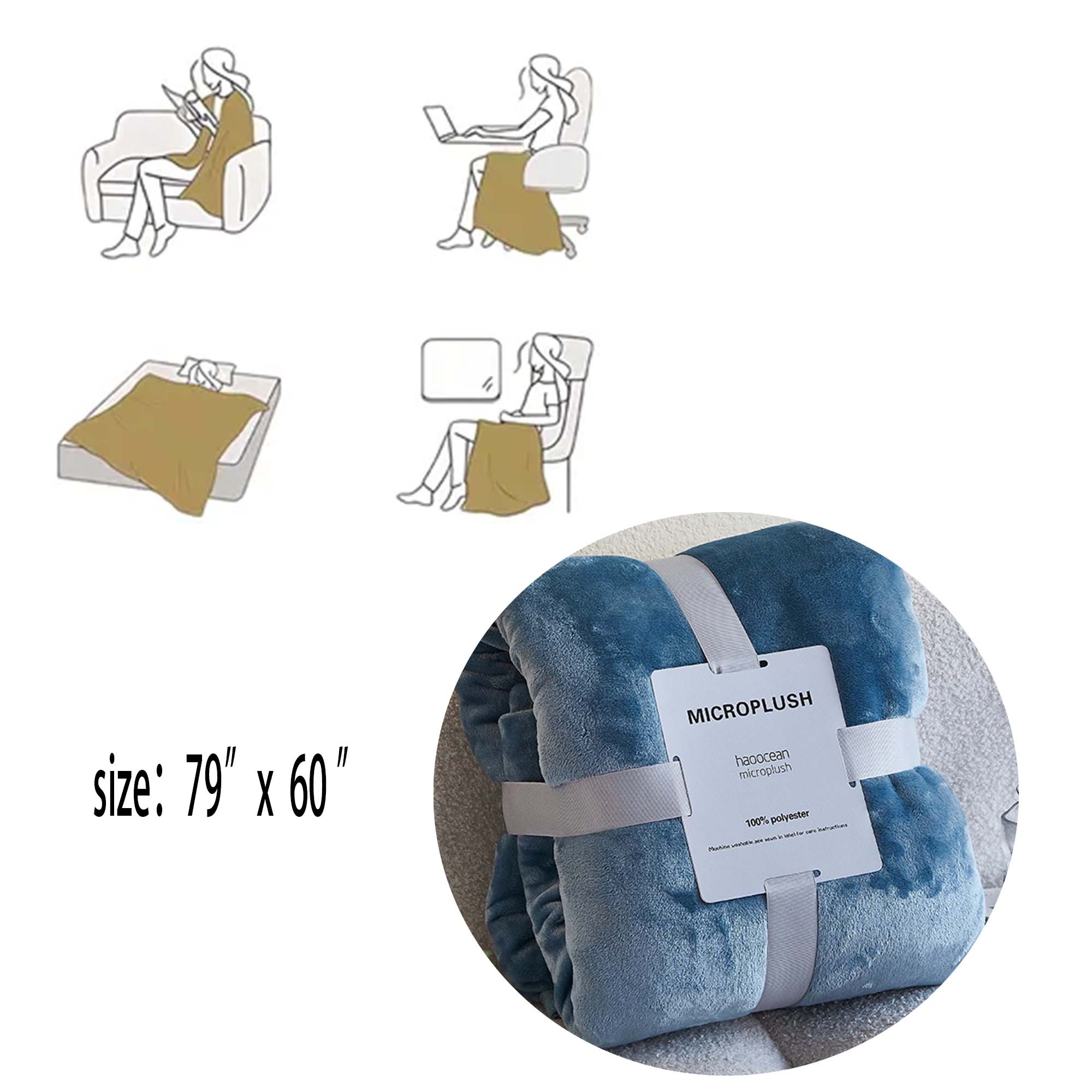 European Style Solid Color Flannel Blanket 3