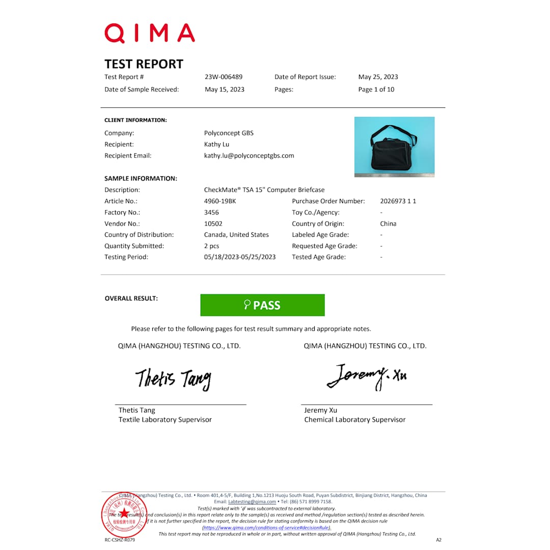 CheckMate® TSA 15" Computer Briefcase 50