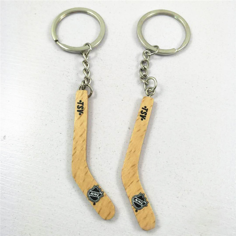 Hockey Stick Wooden Key Pendant 8