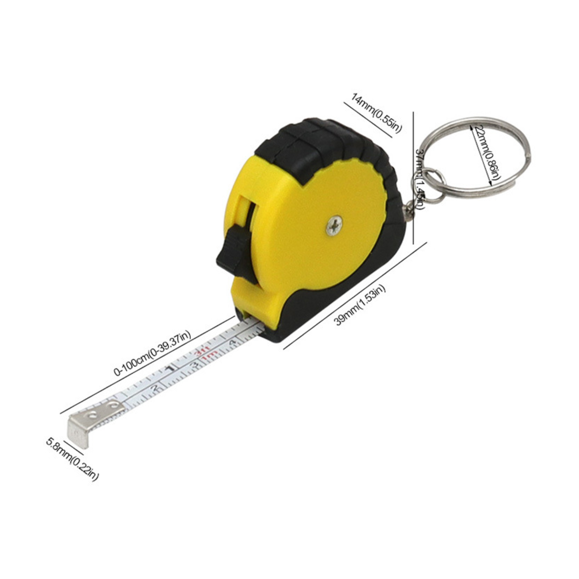 Plastic Mini Tape Measure Keychain 3