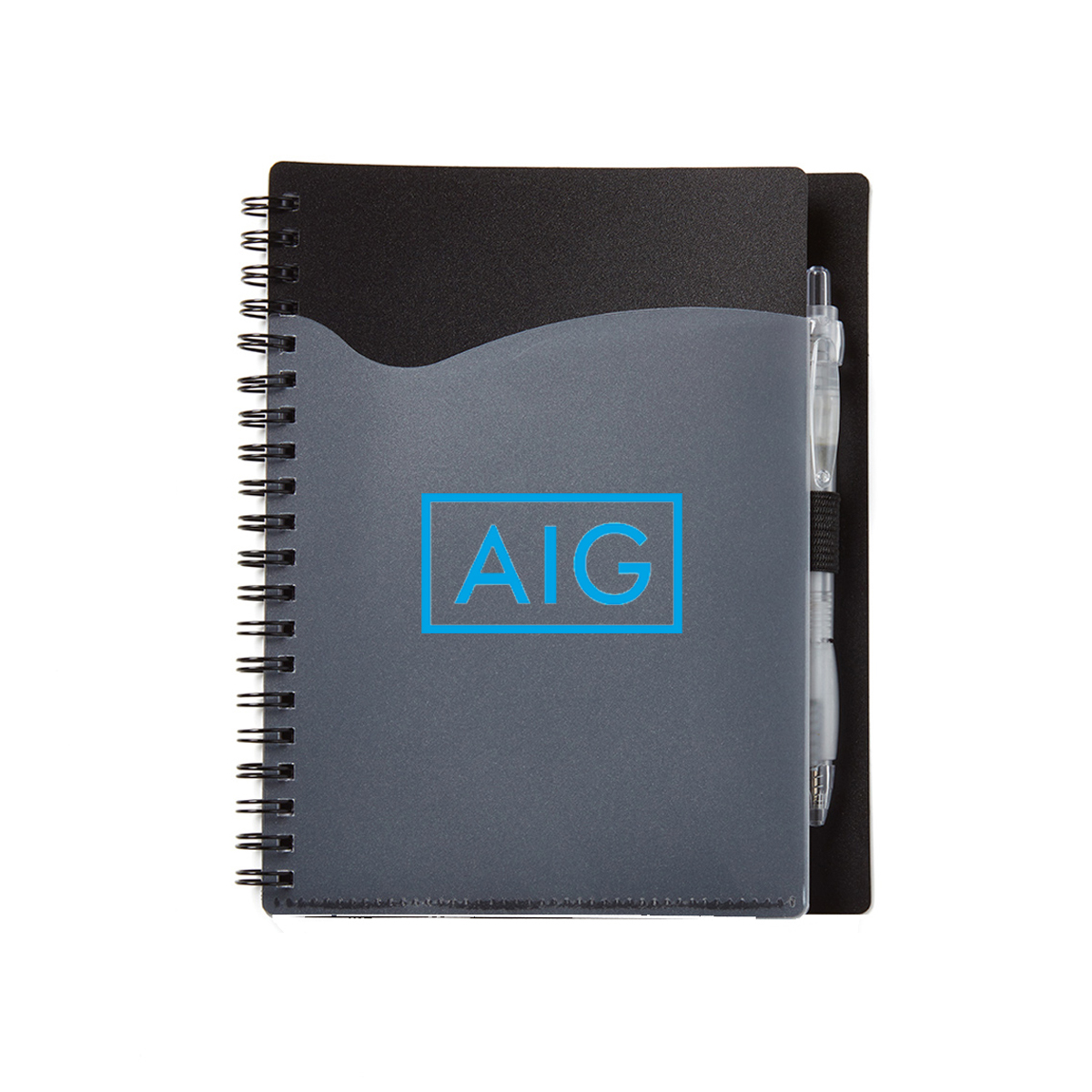 5 3/4"x7 1/8" Wave Spiral Notebook with Front Pocket 4