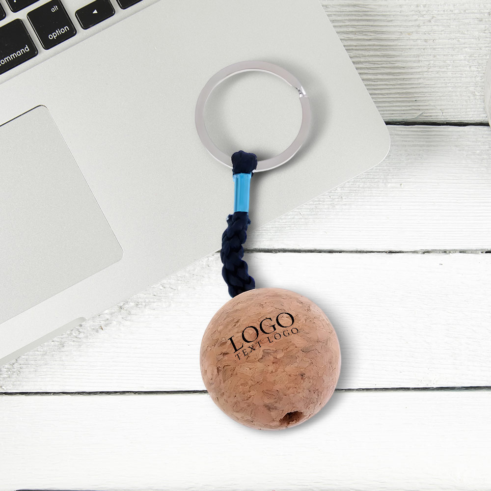 Floating Wood Cork Ball Keychain 5