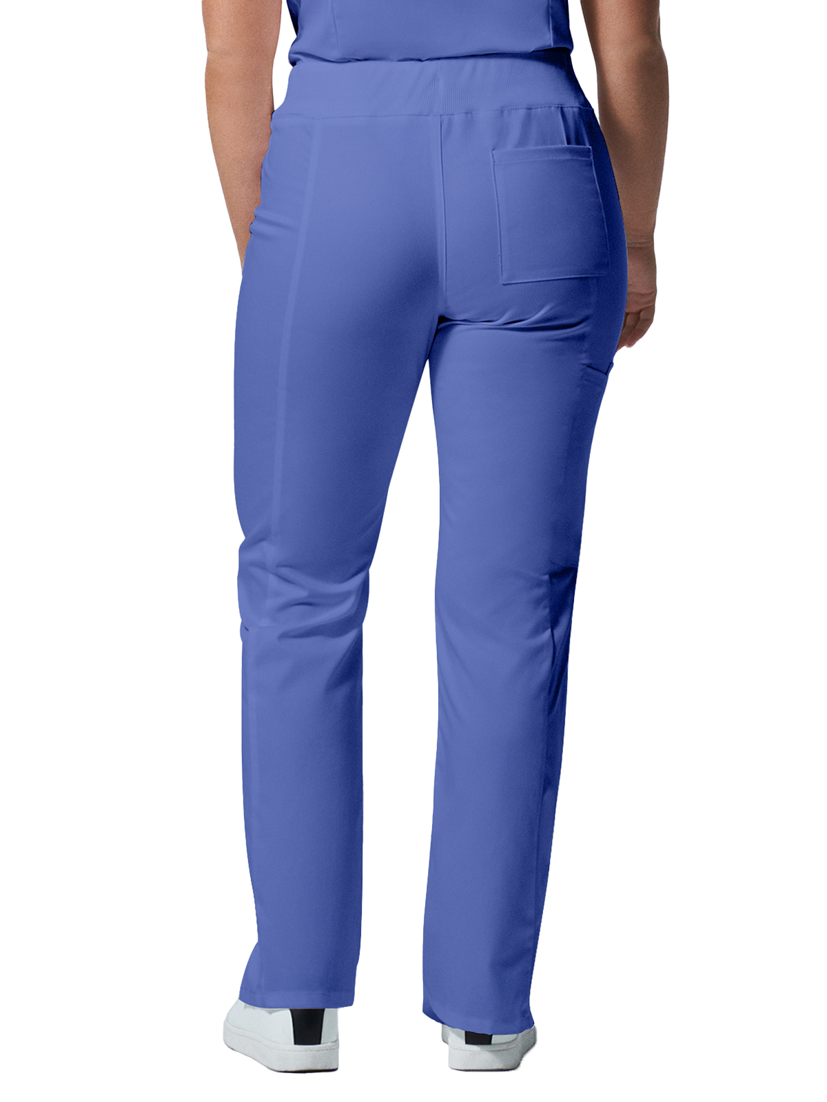 Landau - ProFlex - Women's Five-Pocket Mid-Rise Rib-Knit Elastic Waist Straight Leg Pant 54
