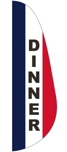"DINNER" 3' x 10' Message Feather Flag 1