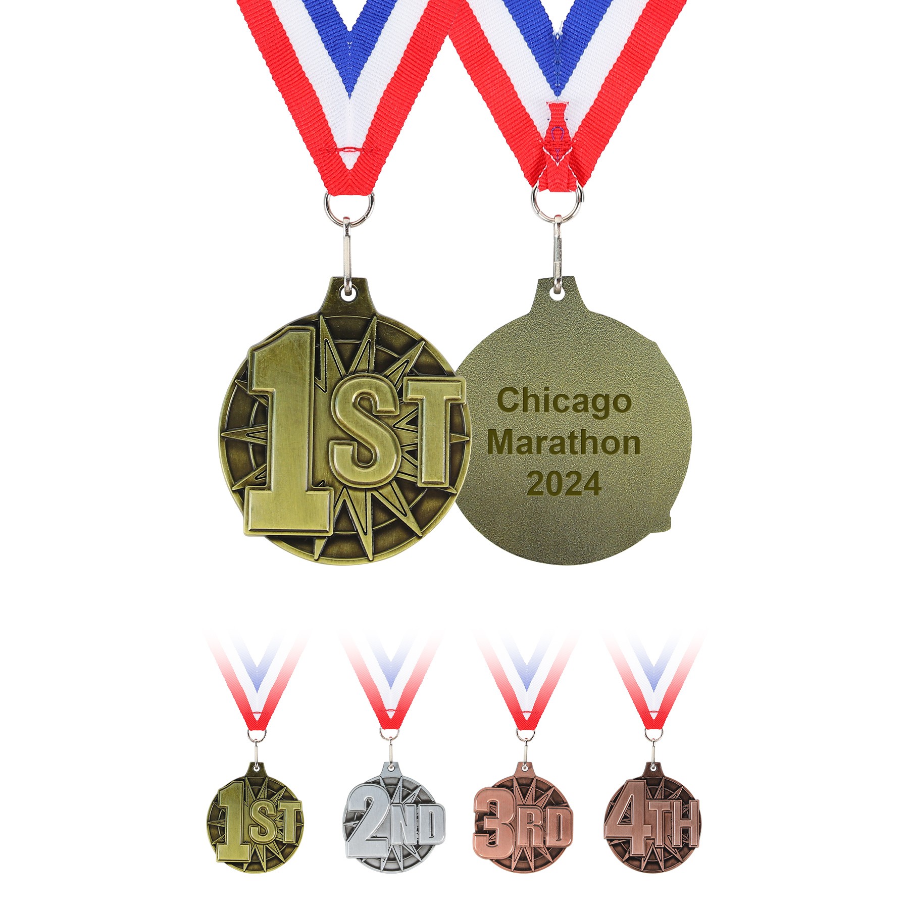 Starburst 2.36" 1st, 2nd, 3rd 4th Place Medals 1