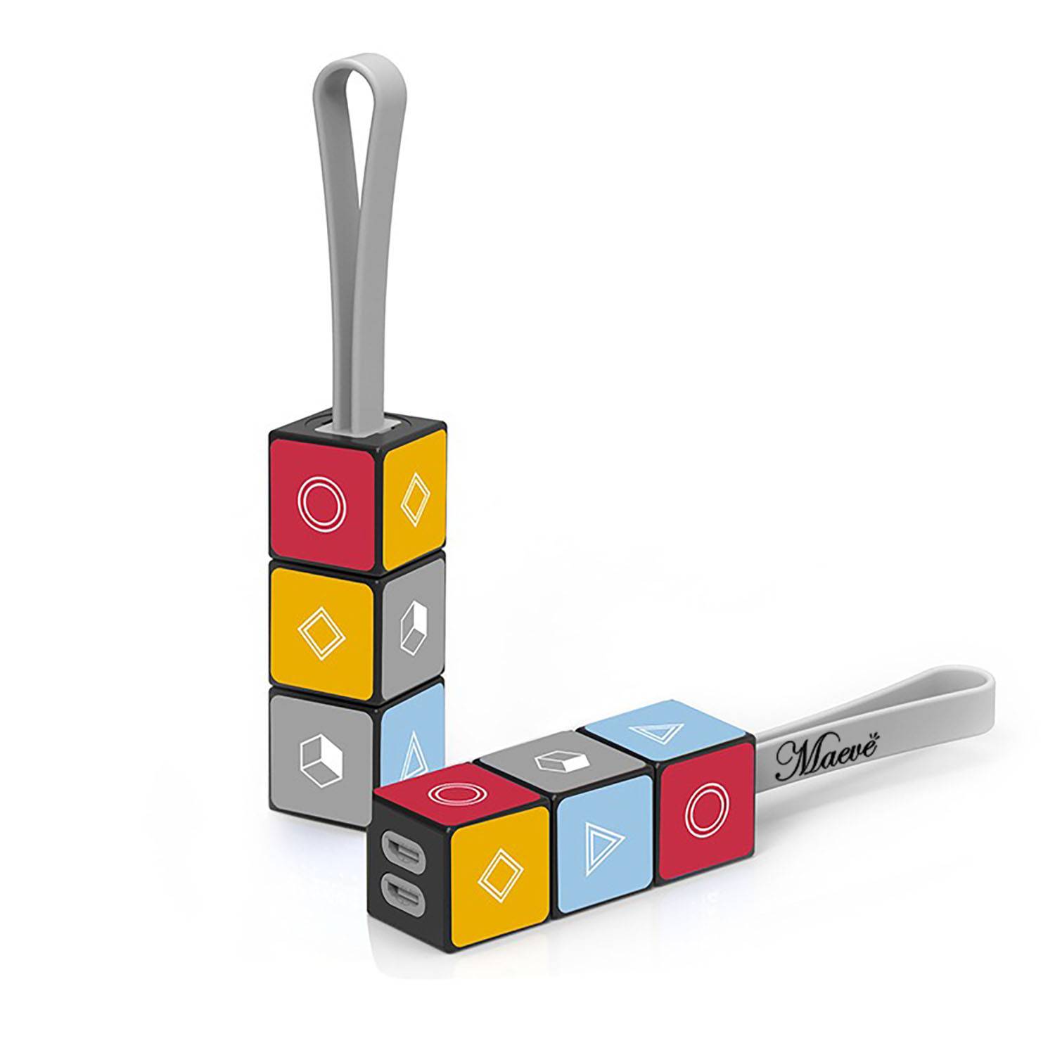 Rubik's Cube Decorative Keychain Charger Cord Power Wire 2