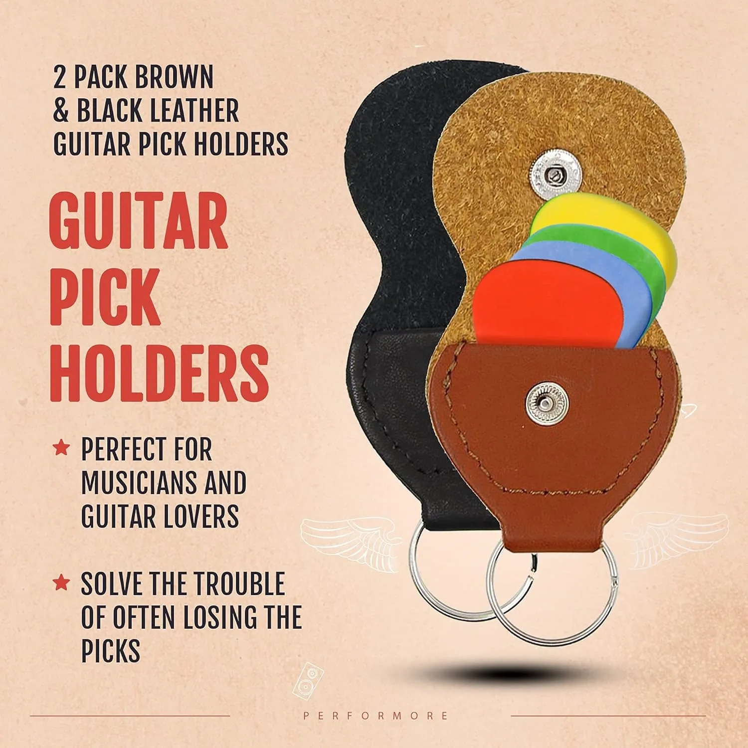 PU Leather Portable Guitar Pick Holder 2