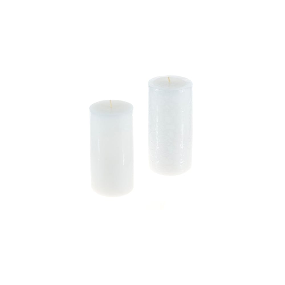 6" Round Pillar Candles - White Unscented 3" x 6" 2