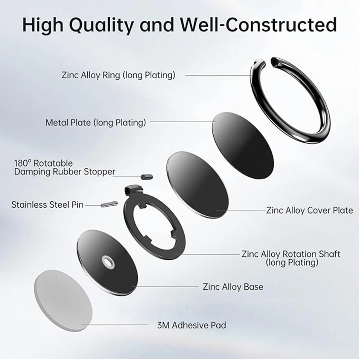 Adjustable Round Cellphone Ring Holder Stand 4