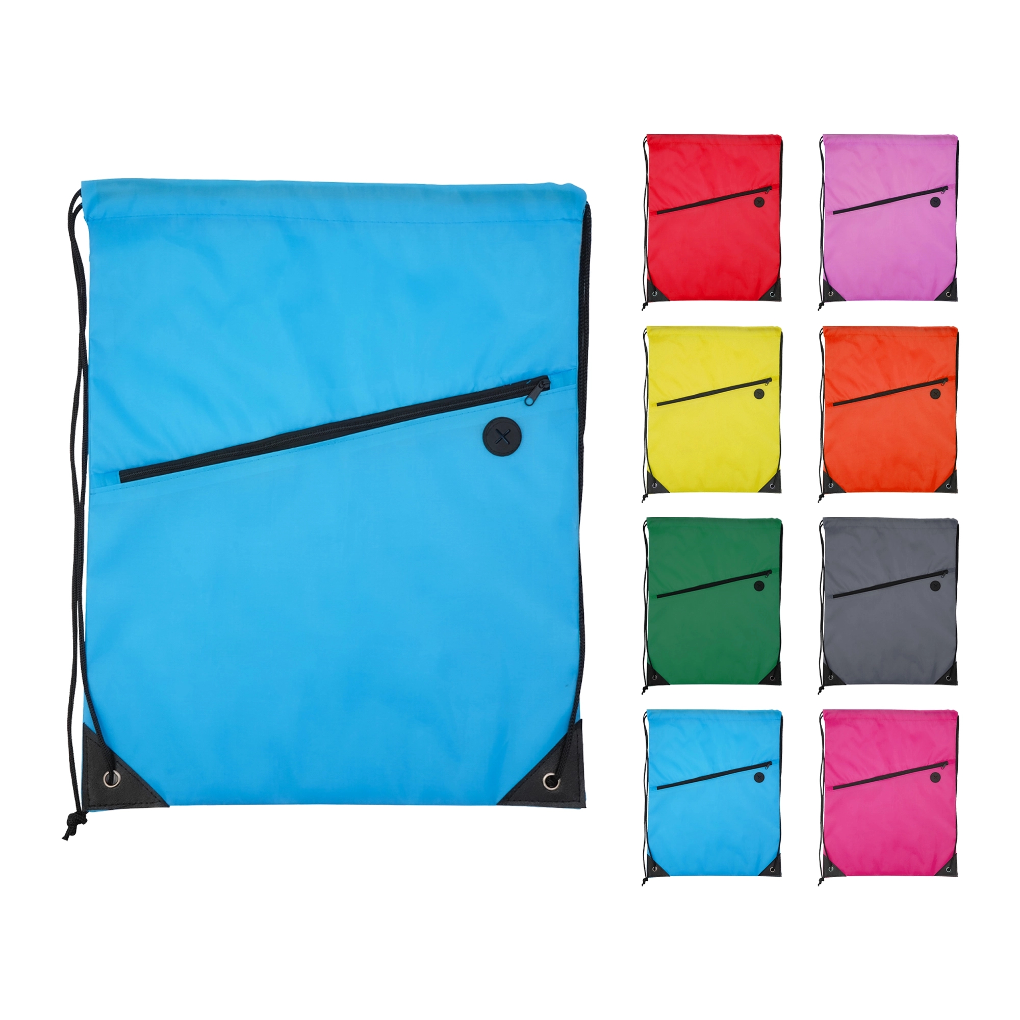 Drawstring Backpack Bag with Zipper 2