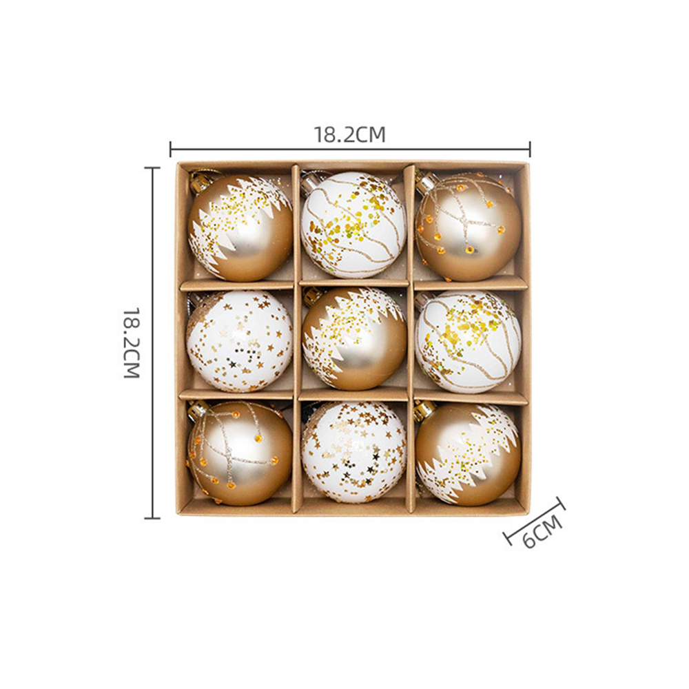 Christmas Tree 9pcs 6cm Colored Balls 10