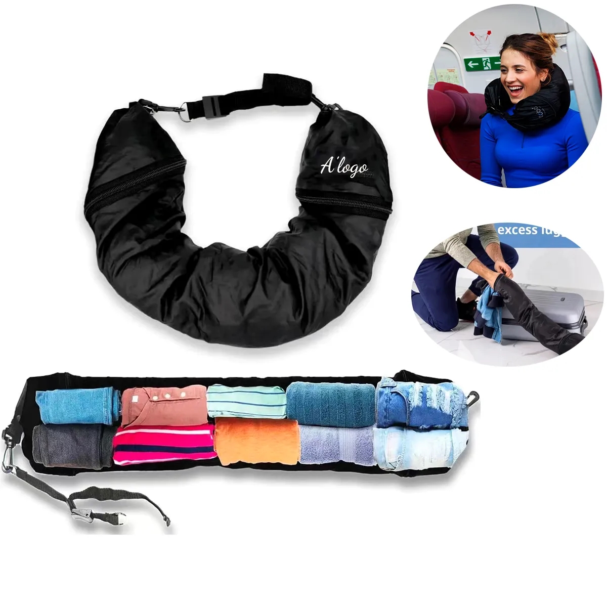 Convenient Stuffable Travel Neck Pillow Case cover 1