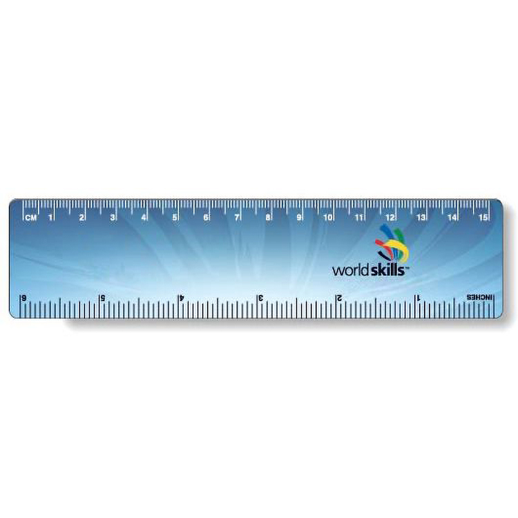 .020 White Plastic Rulers 1.5"x6.25" Rectangle / Round Corner, Full Colour 1