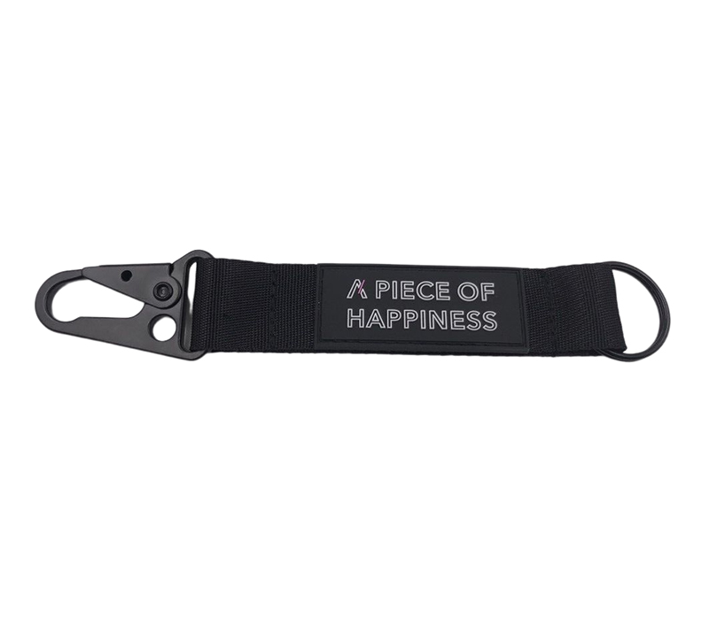 Nylon Strap Short Lanyard with Hook and Keyring 1