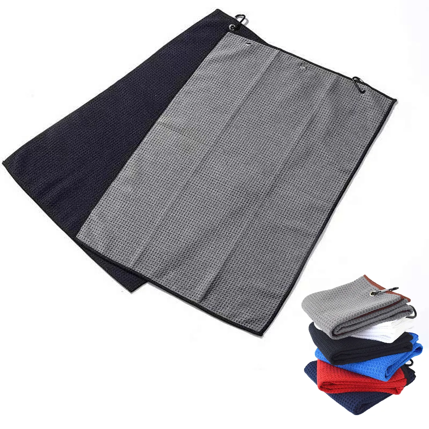 Tri-fold Golf Towel w/ Bag Hook 2