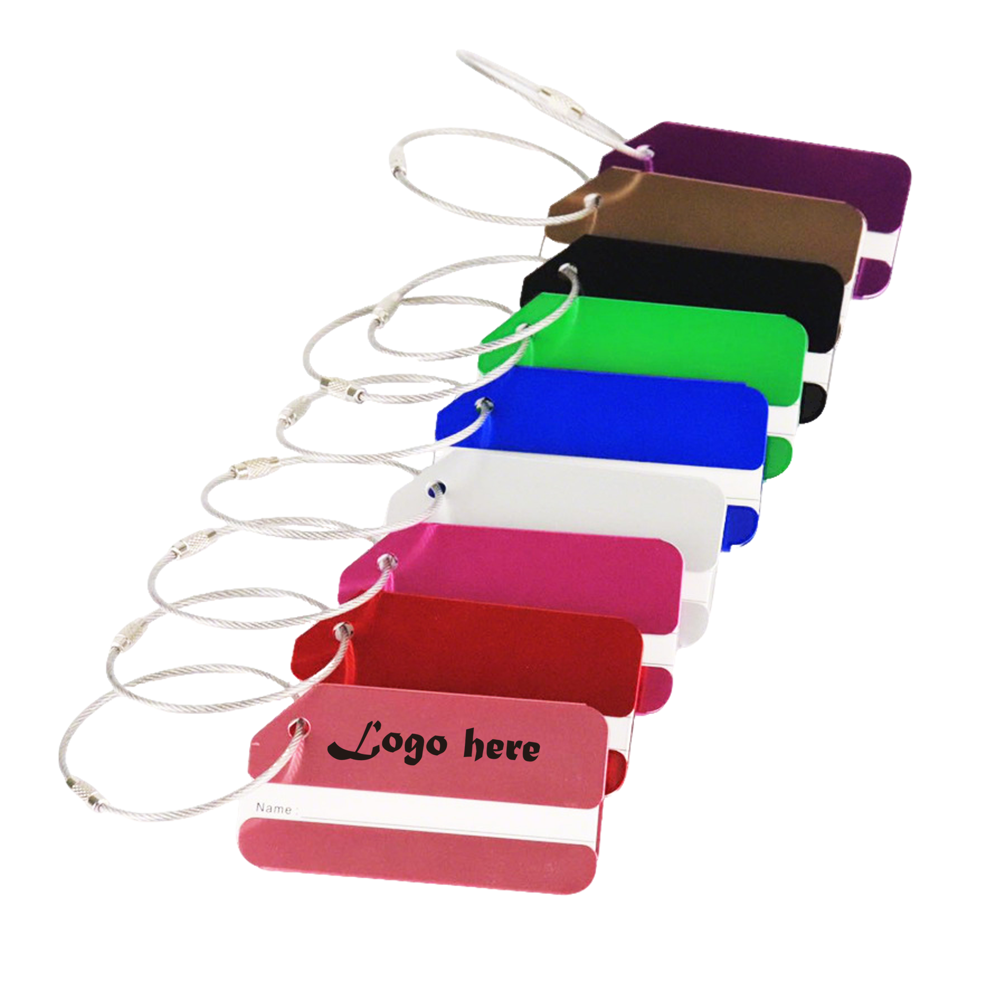 Aluminum Airline Luggage Tag Metal ID Baggage Plate 2