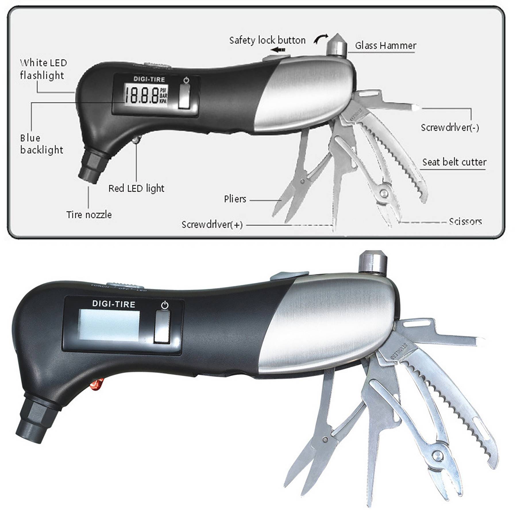Digital Gauge Tire Pressure For Truck Car 8