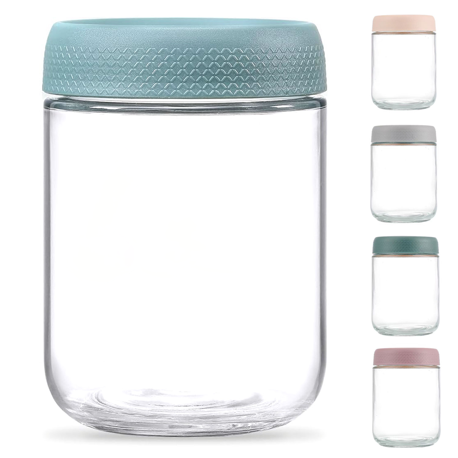 17oz Glass Food Storage Jar w/ Airtight Lid 10