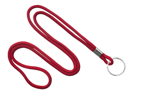 1/8" Blank Lanyard w/Split Ring (Red) 1