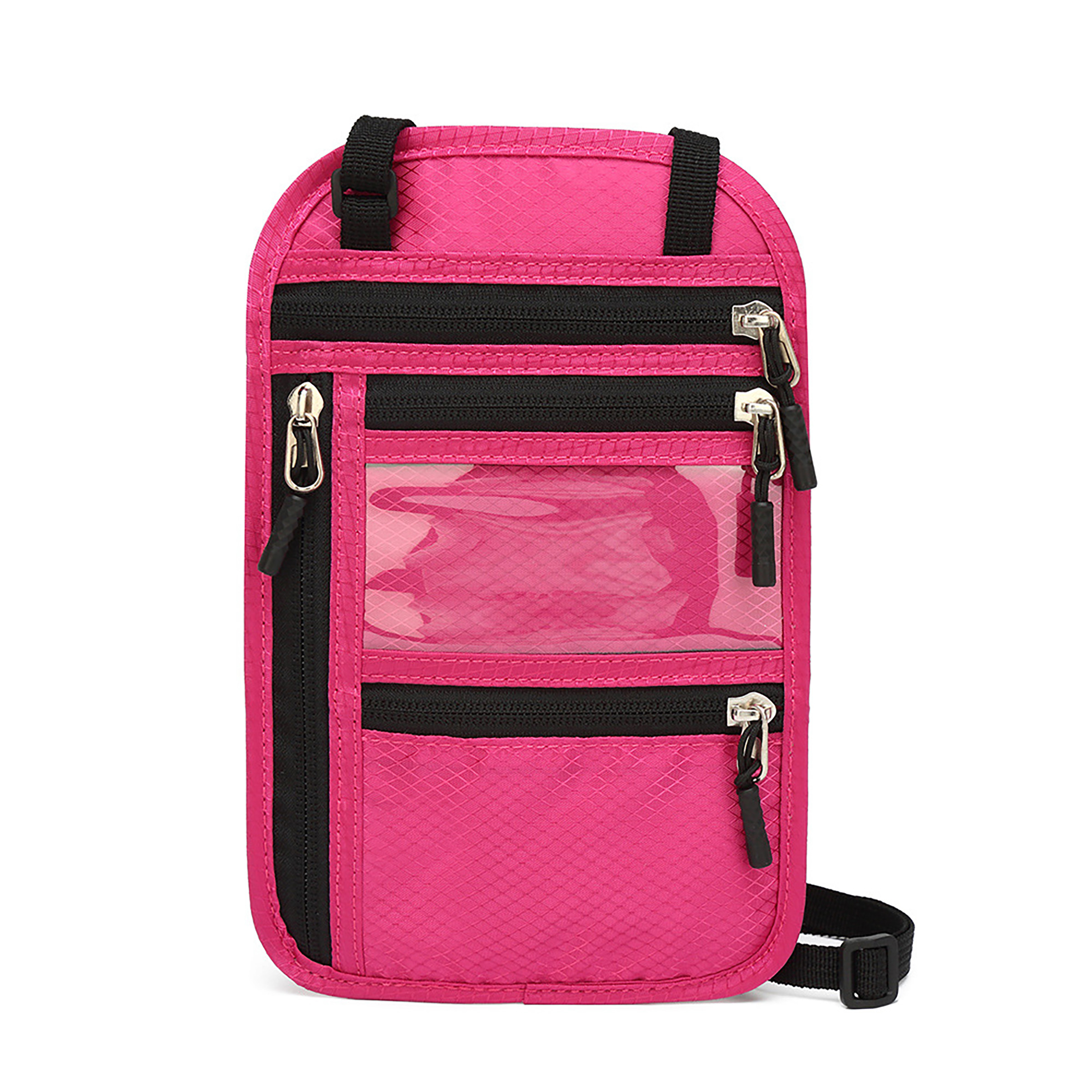 Multi-Zip Crossbody ID Holder With Clear Window 3