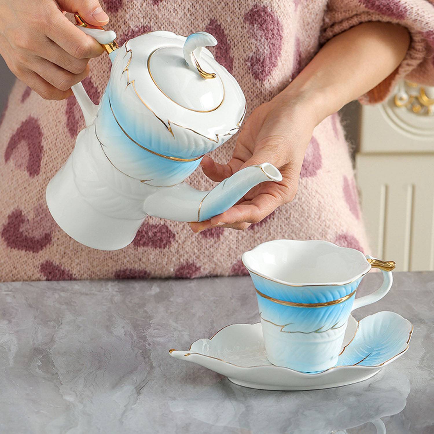 Ceramic Coffee Cup Sets With Saucers 4