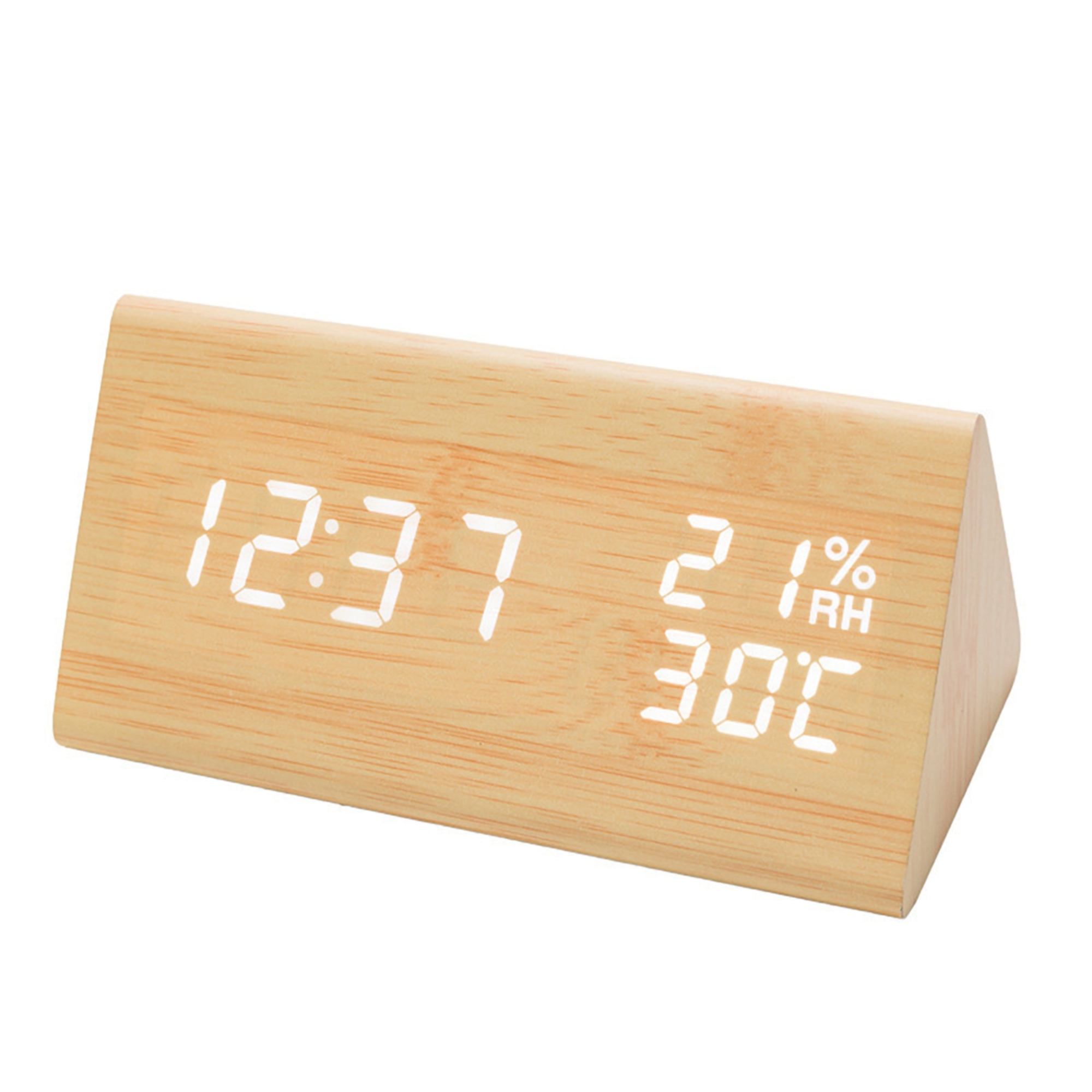 Bedside LED Alarm Clock w/Temperature & Humidity 3