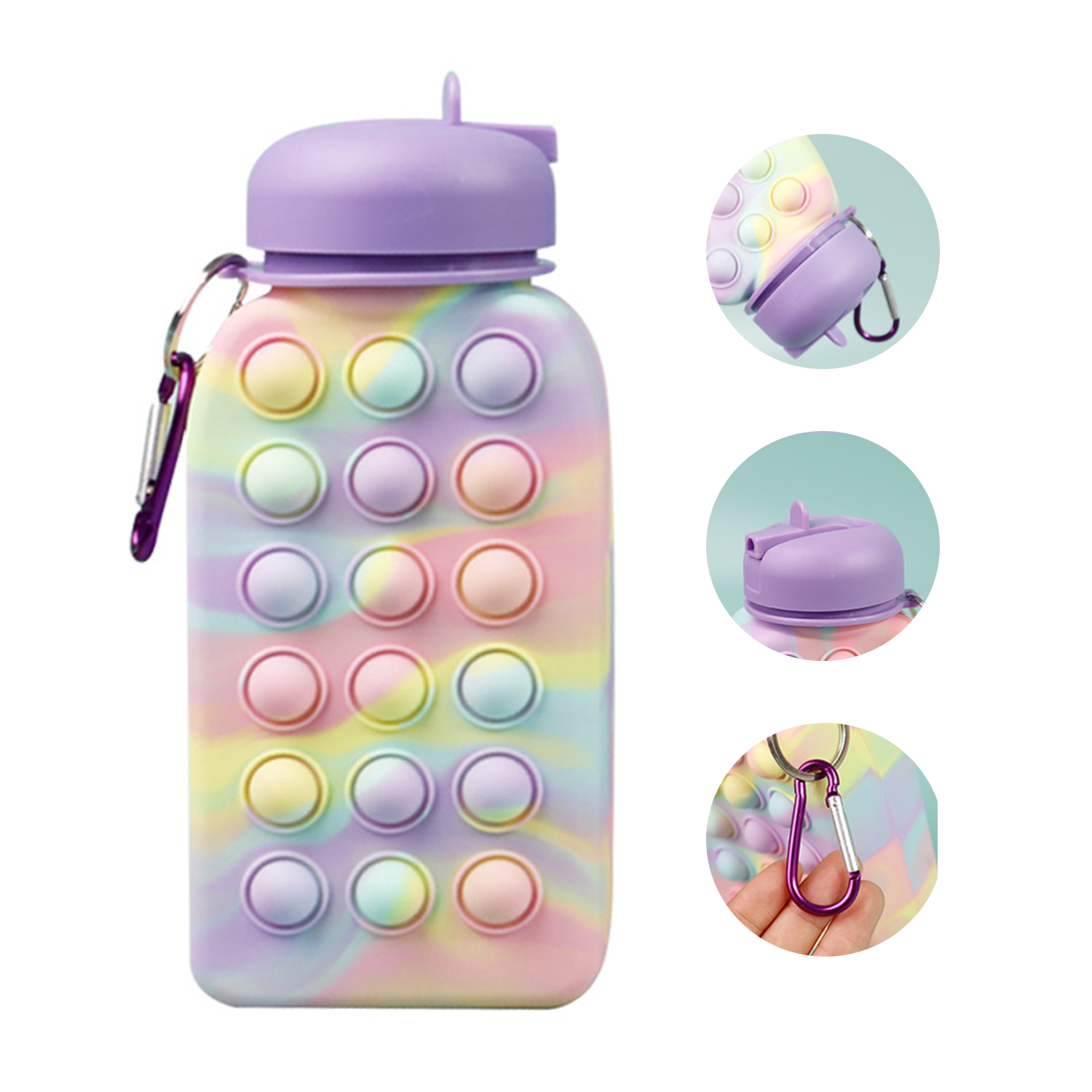 17oz Decompression Portable Bubbles Folding Water Bottle 3