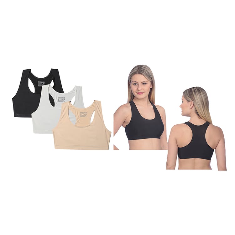 Women's Sports Bras - Black Sizes M-XL Removable Pads 1