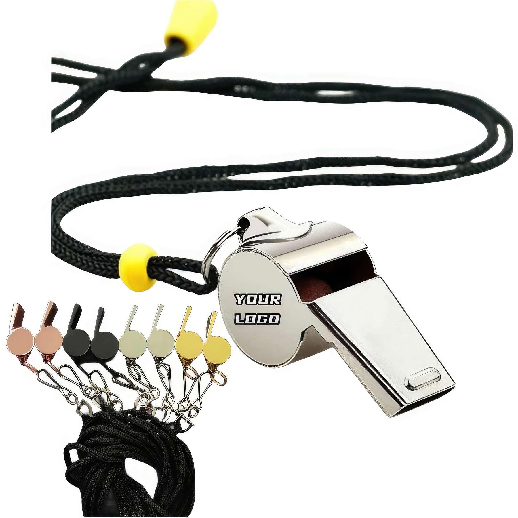 Stainless Steel Whistles with Lanyard 3