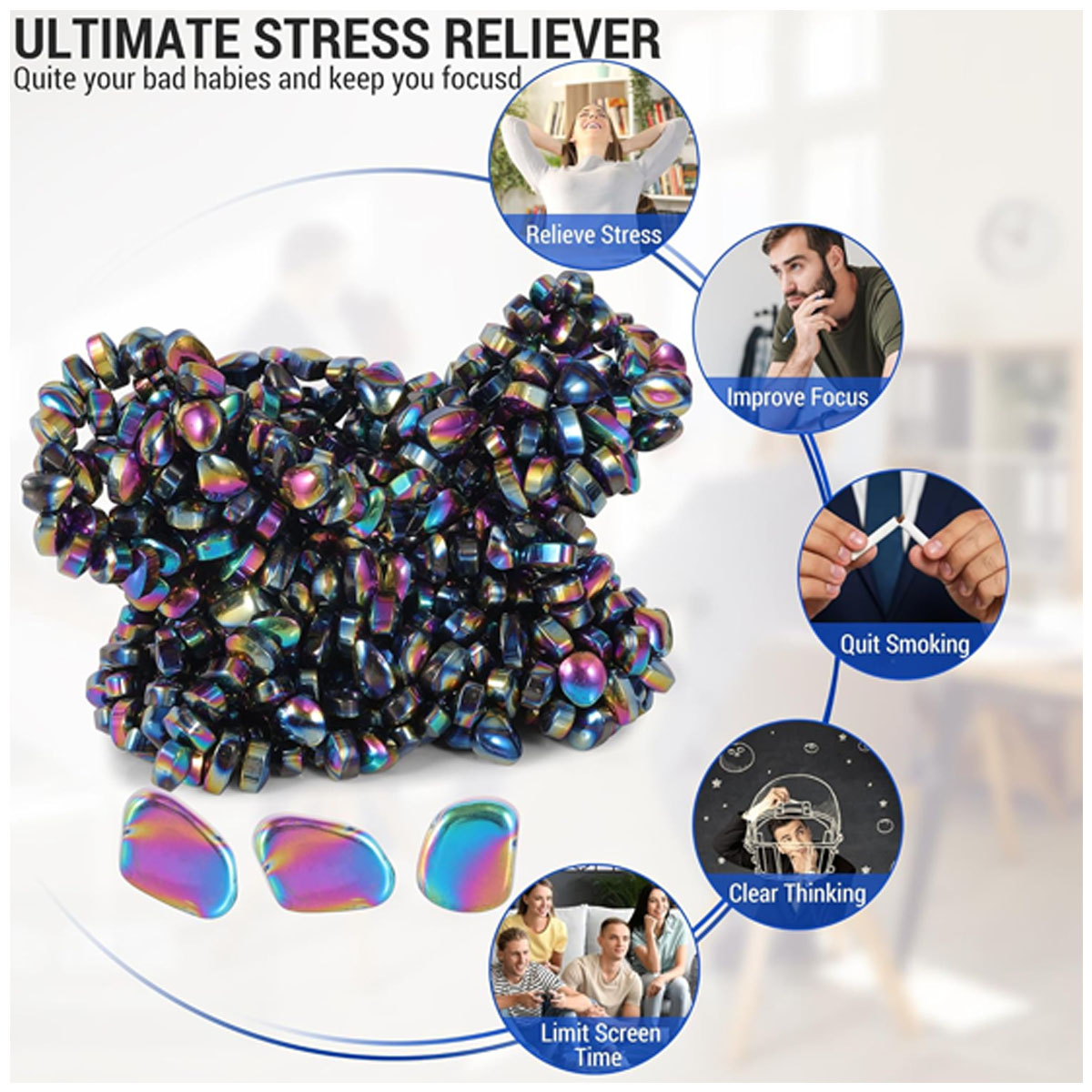 500 Weak Magnetic Ferrite Stones 3