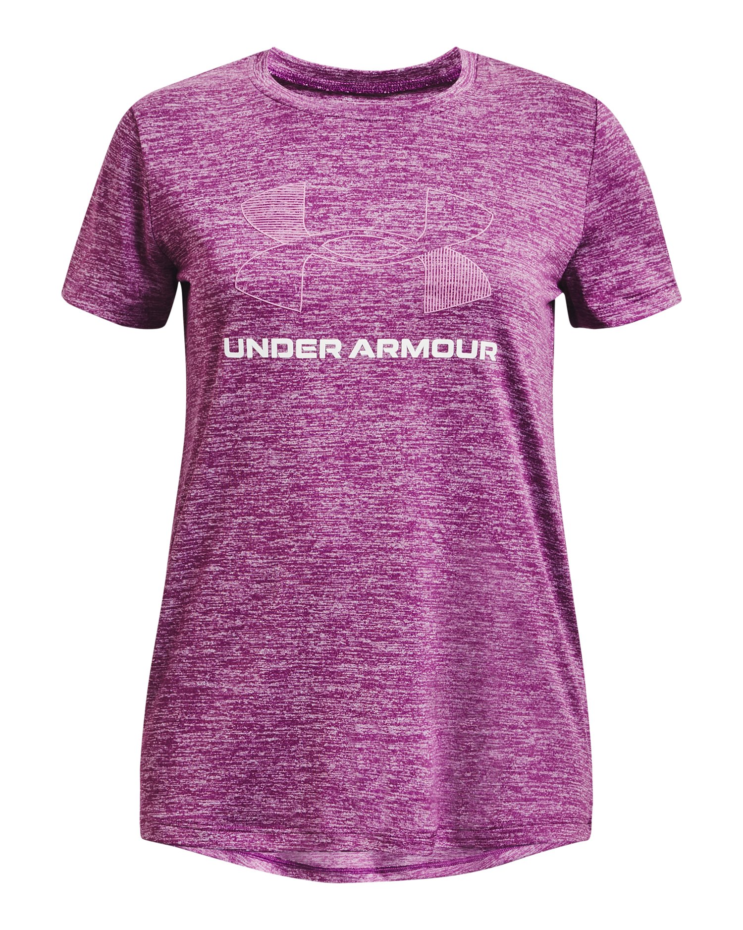 UA Tech Twist Big Logo Girls' Short Sleeve 3