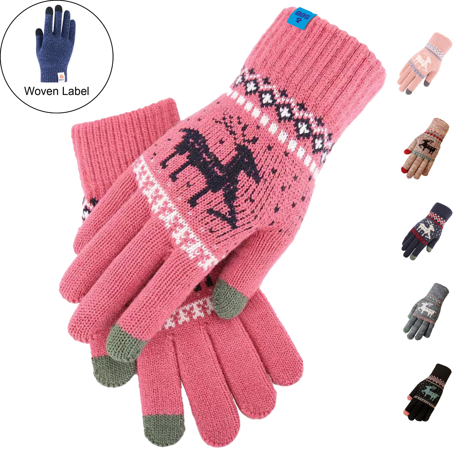 Adult Female Gloves w/ 2 Finger Touch 5