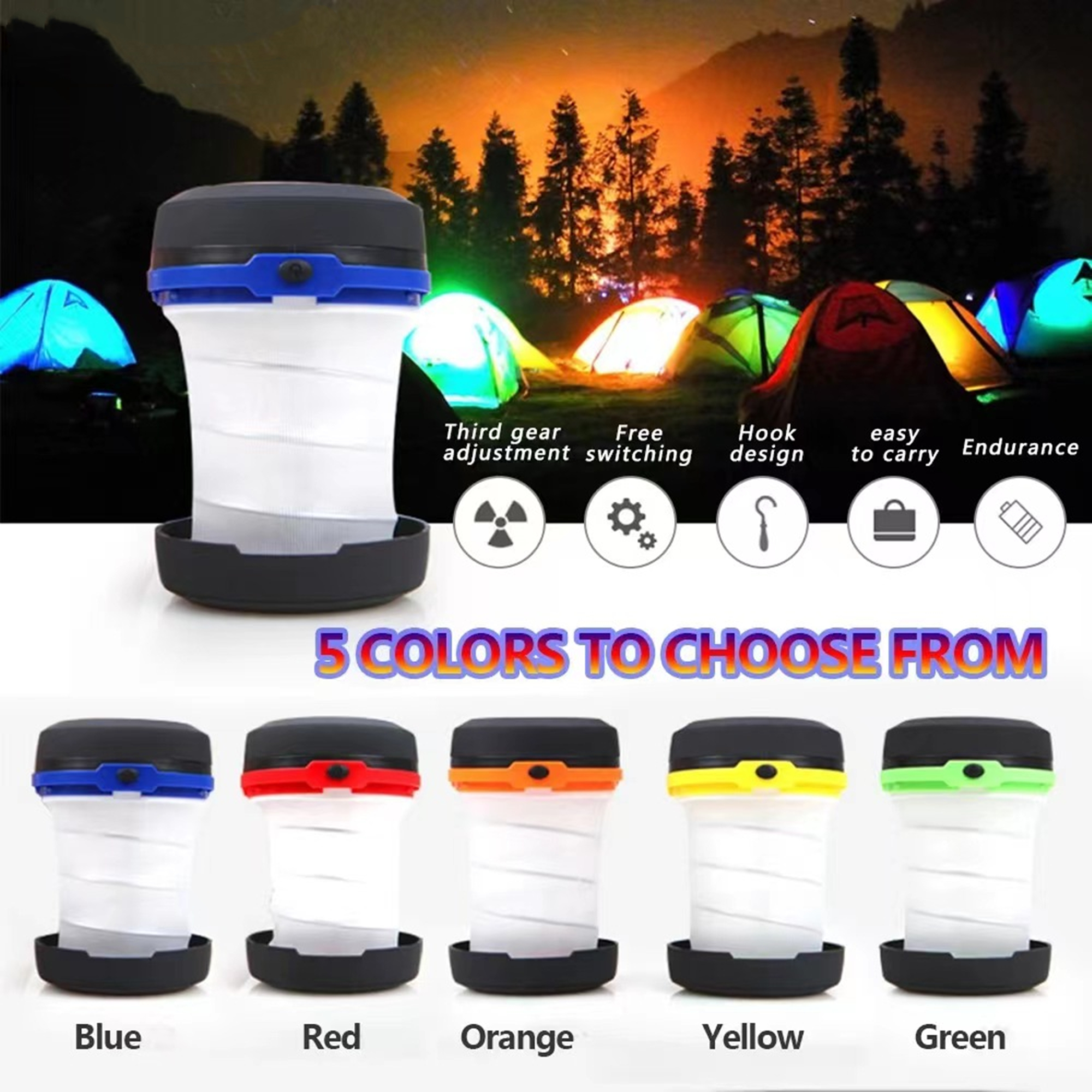 Battery Powered Collapsible LED Camping Lantern 2