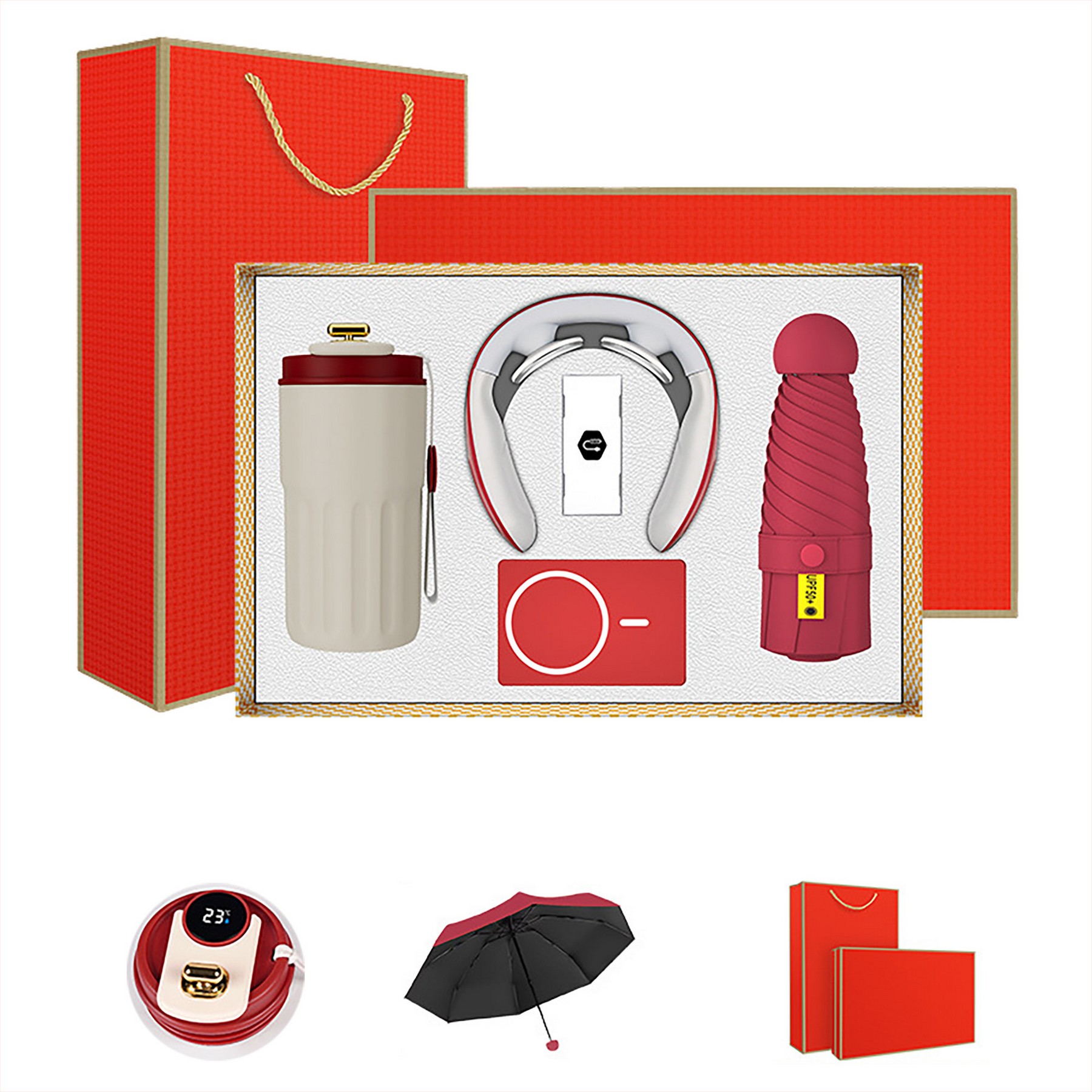 Custom 4-In-1 Luxurious Business Thermos Cup Gift Box Sets 8