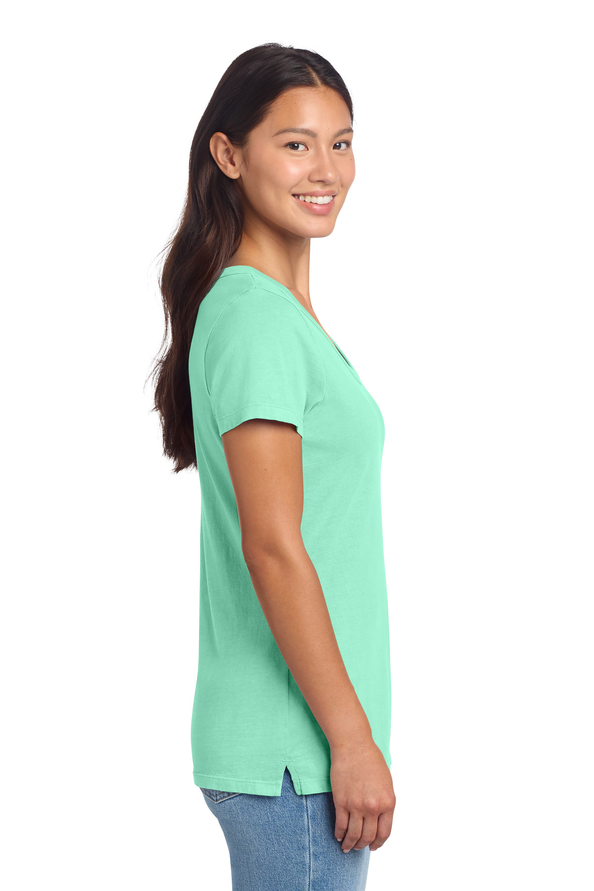 Port & Co Women's Beach Wash Garment-Dyed V-Neck Tee LPC099V 21