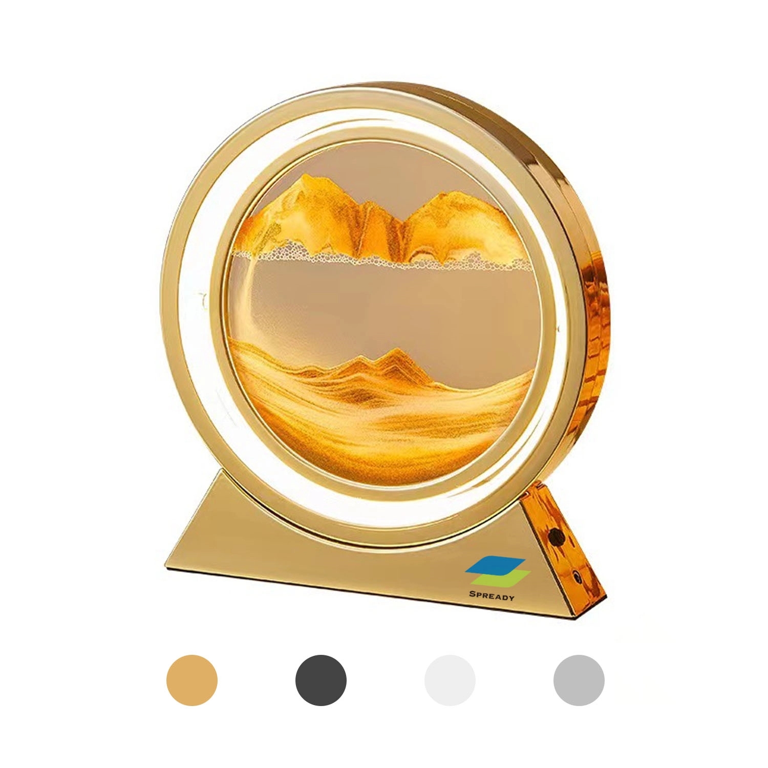 3D Moving Sandscapes With Led Light Rotating Table Lamp 2