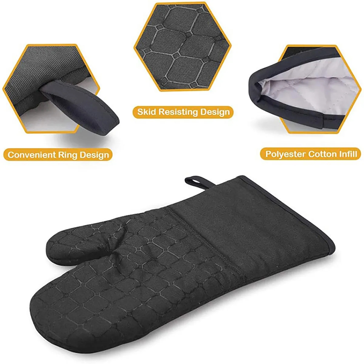 In Stock Oven Kitchen Mitts High Heat Resistant Glove 6