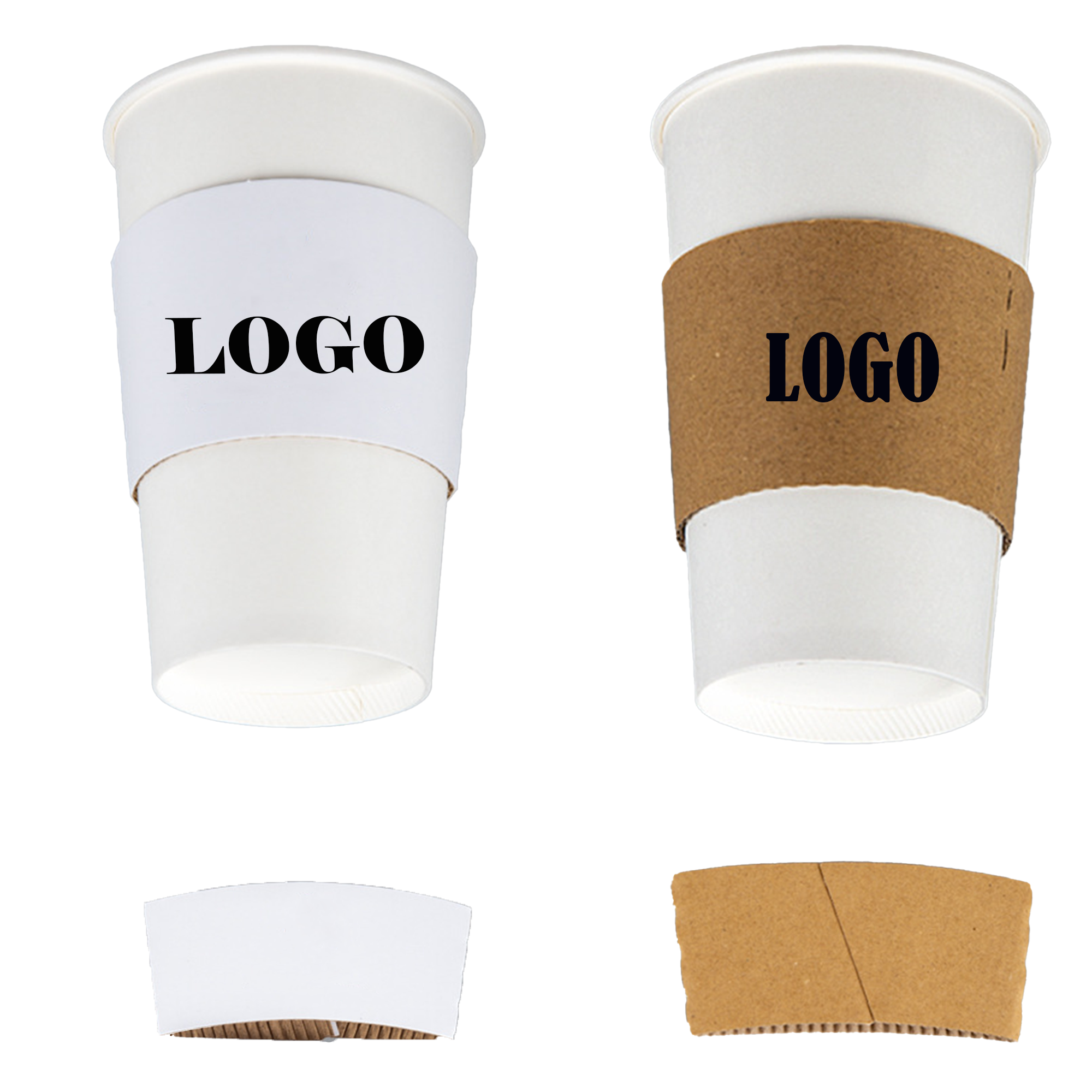 Eco-Friendly Kraft Paper Cup Sleeve, custom koozie with logo imprint 3
