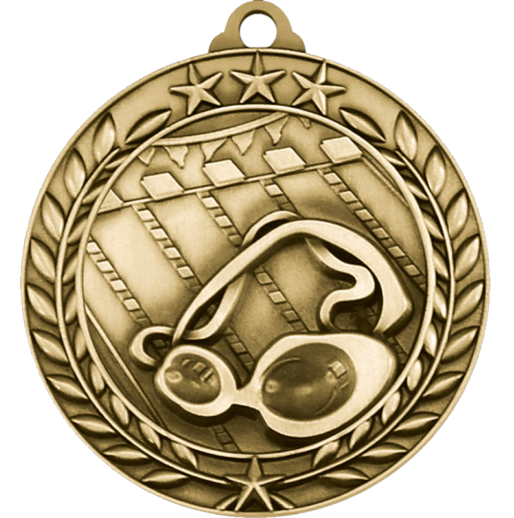 Stock Small Academic & Sports Laurel Medals: Swimming 6