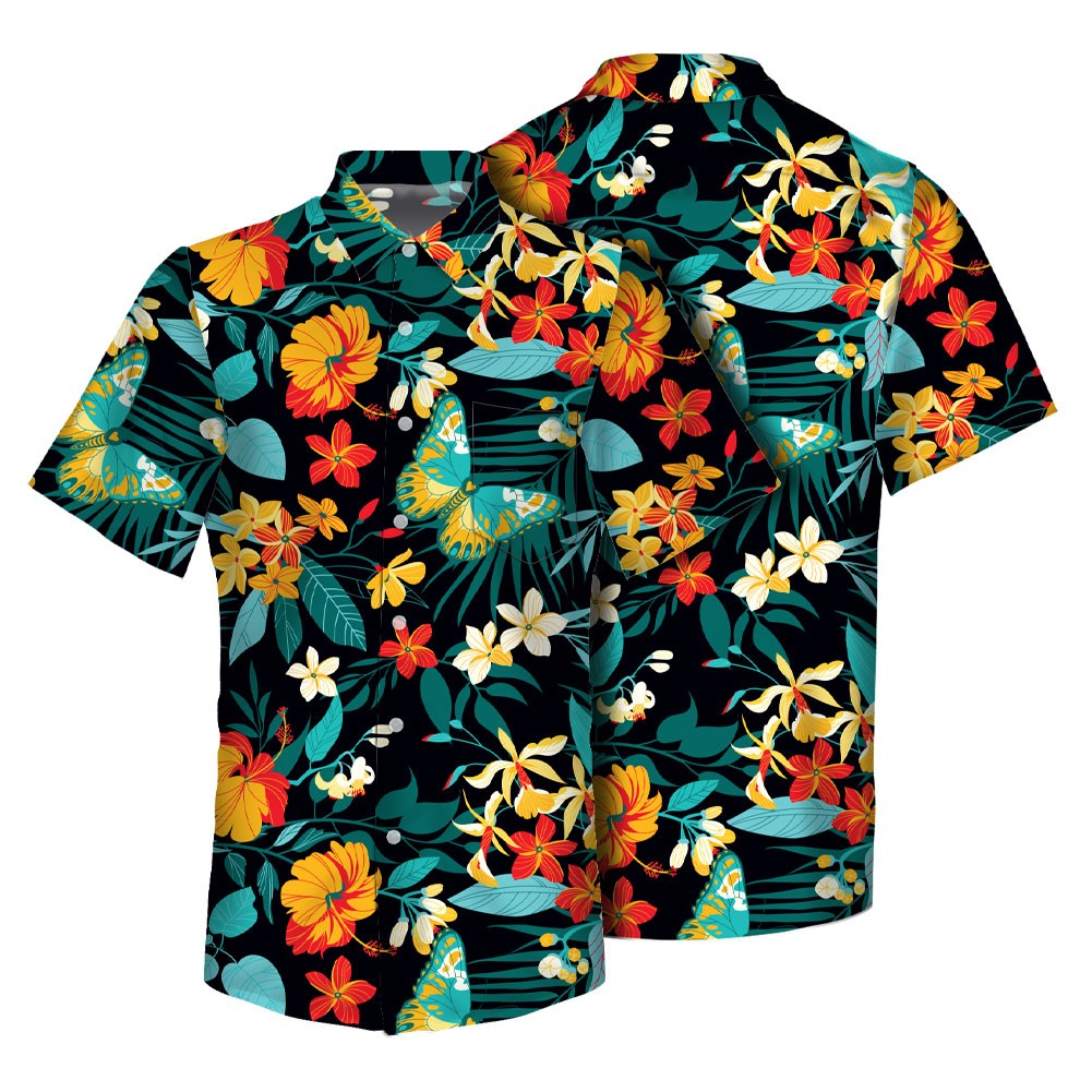 Men's Custom Sublimated Hawaiian Shirt With Pocket 4
