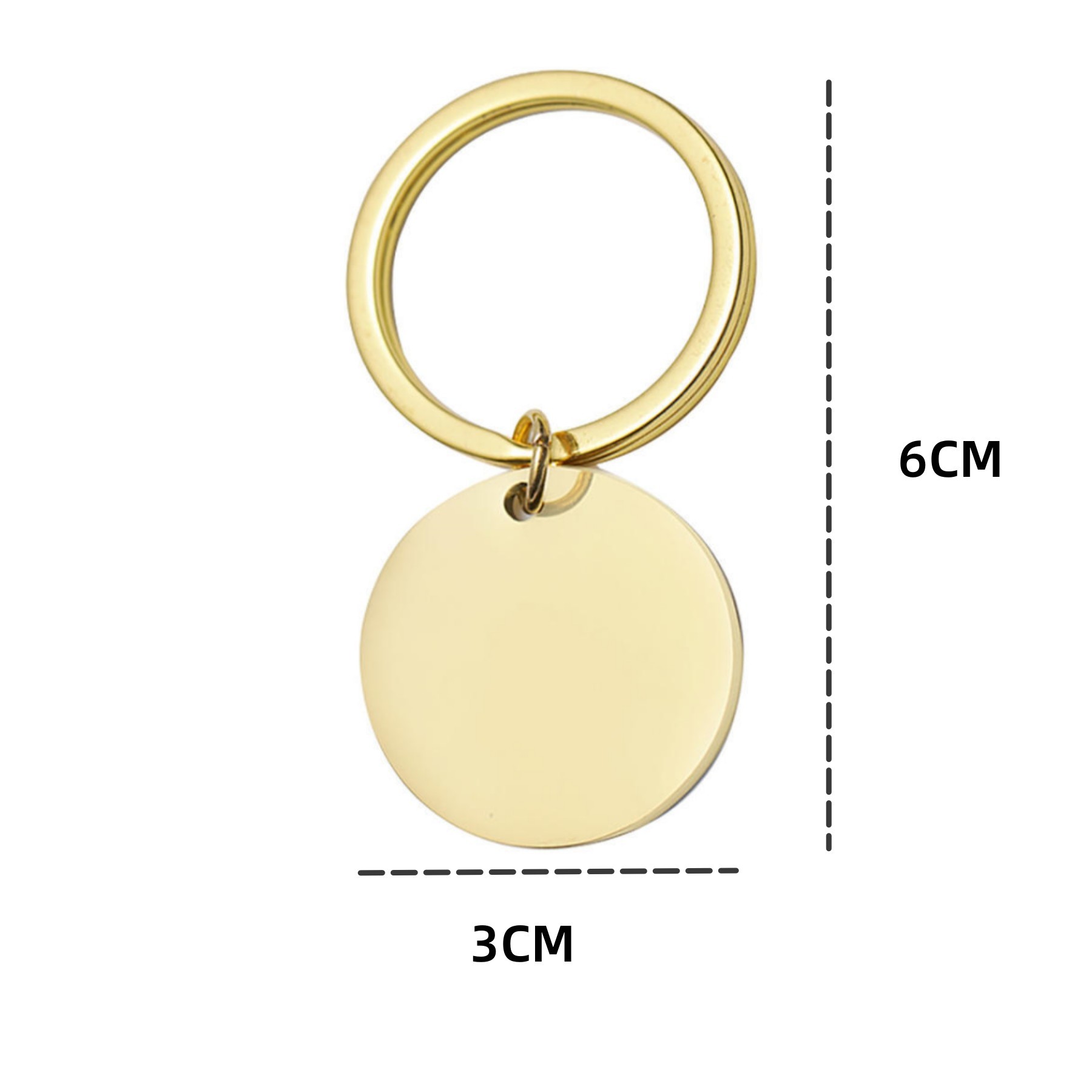 Round Stainless Steel Keychain 2