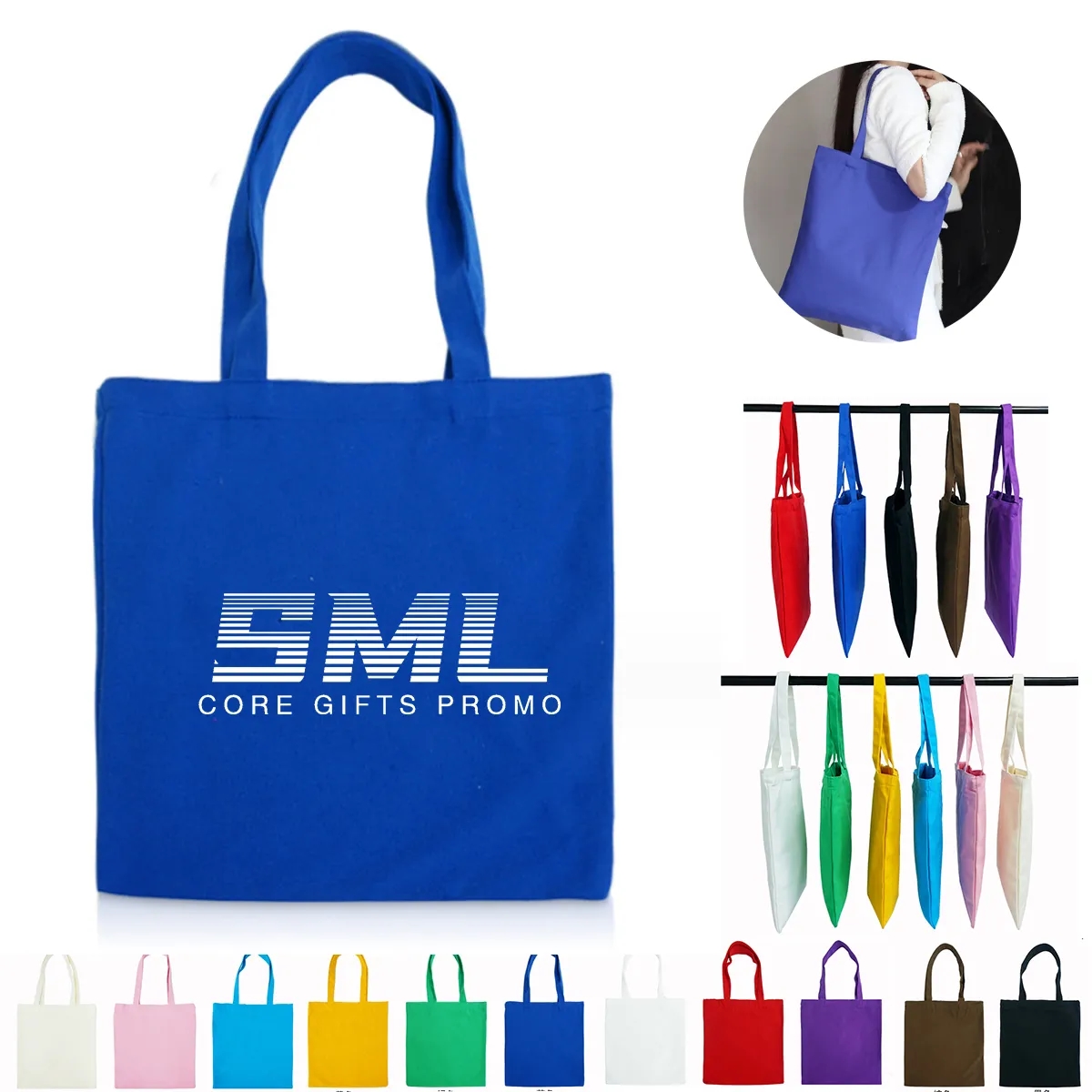 14"x16" Portable Pure Cotton Grocery Shopping Tote Bag 2