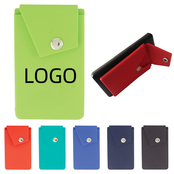 Silicone Phone Wallet Stand W/ Button Pocket 2